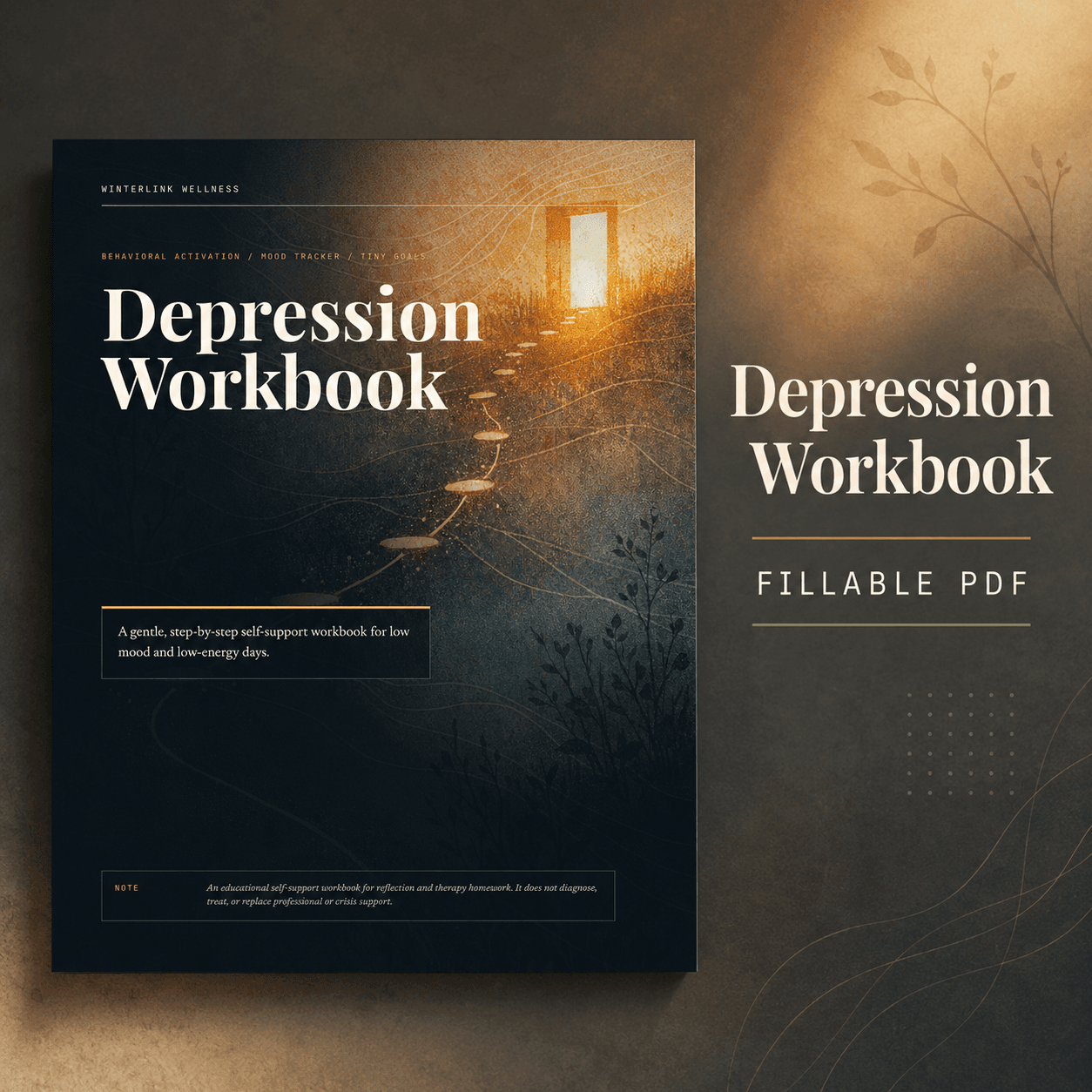 Depression Workbook printable cover preview